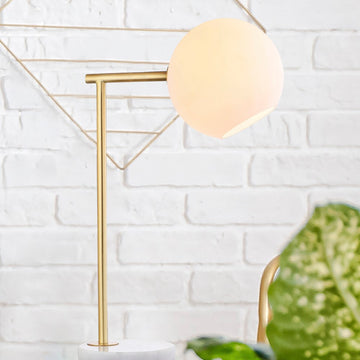 Charles 20.5" Metal/Marble LED Table Lamp - JONATHAN Y